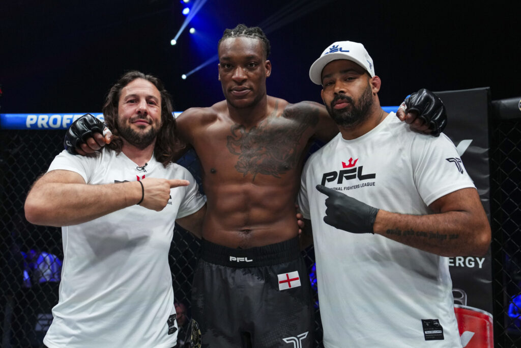 Simeon Powell (11-1) def. Karl Albrektsson (14-7) via TKO (strikes) at 2:05 of round two